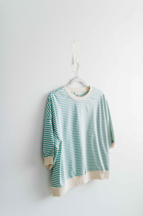 penny loose fit top | blue stripe