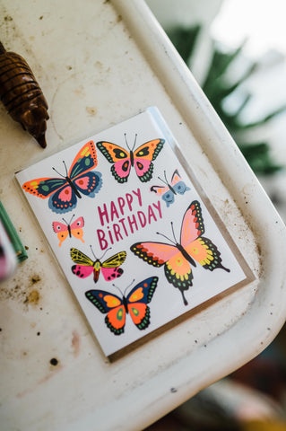 happy birthday butterflies | card