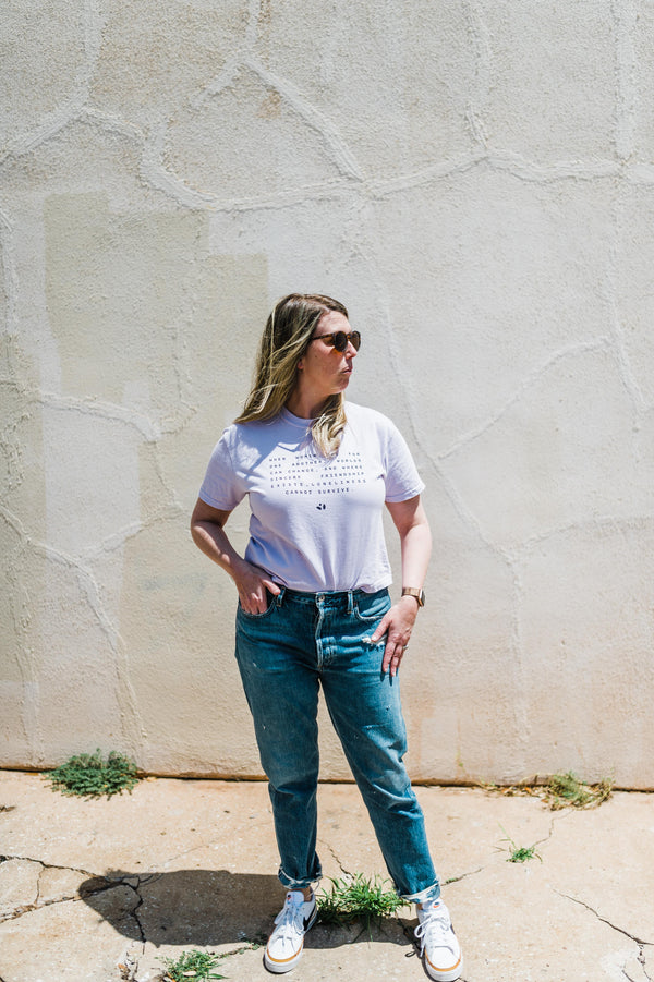 when women | lilac boxy cropped tee