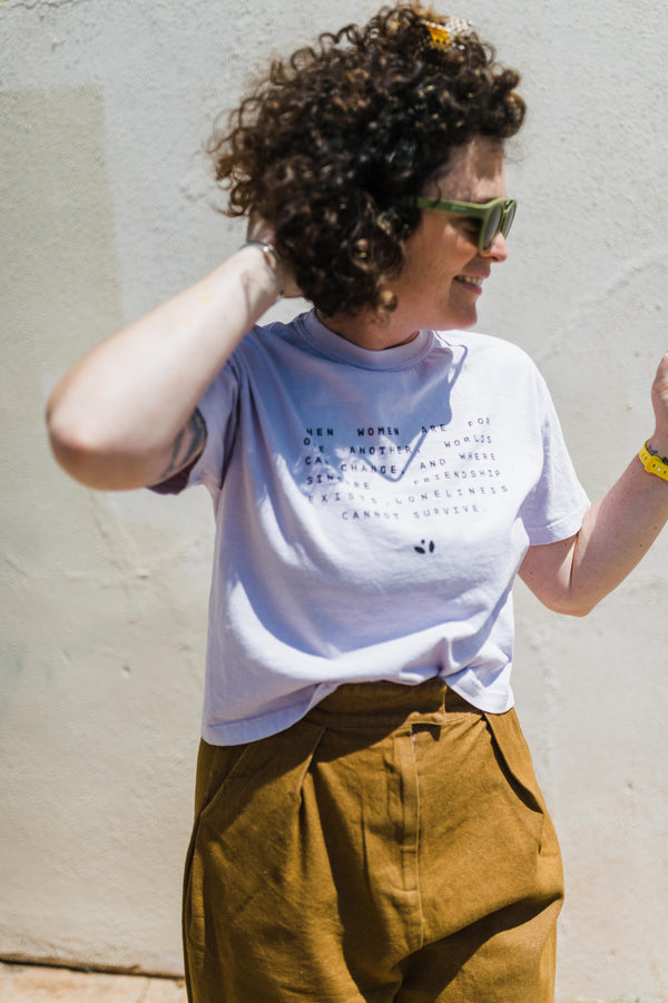 when women | lilac boxy cropped tee