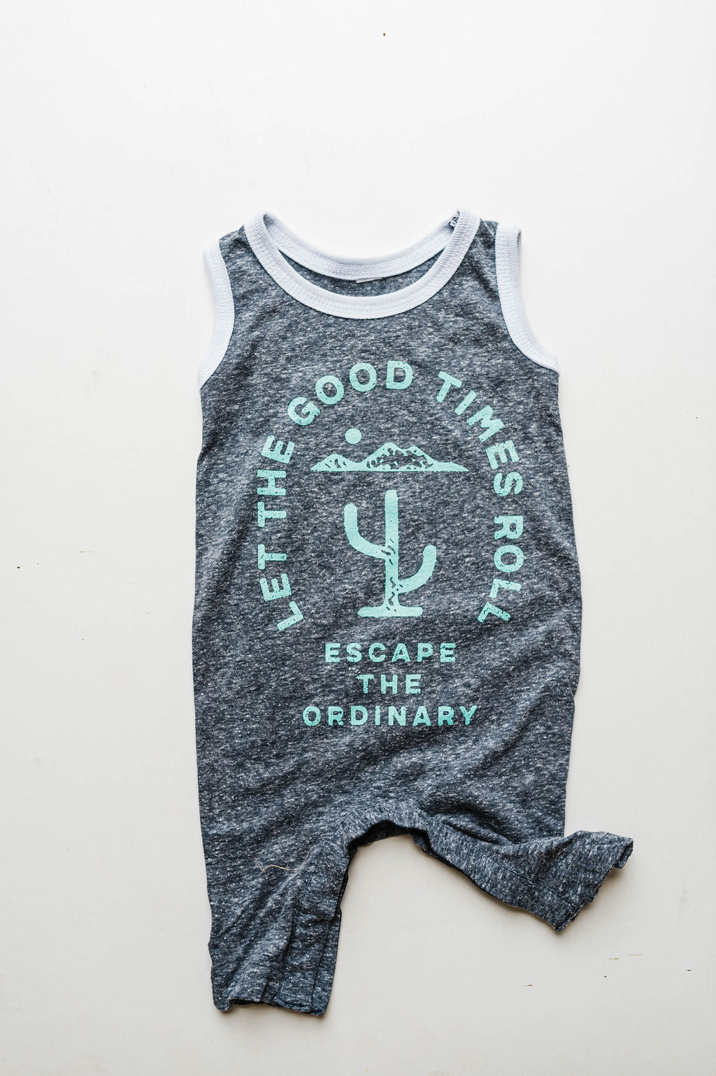 the good times roll | tank romper charcoal