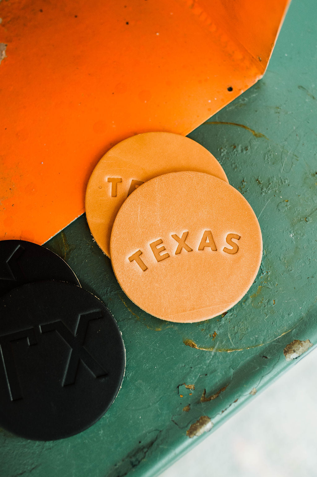 texas | leather coaster