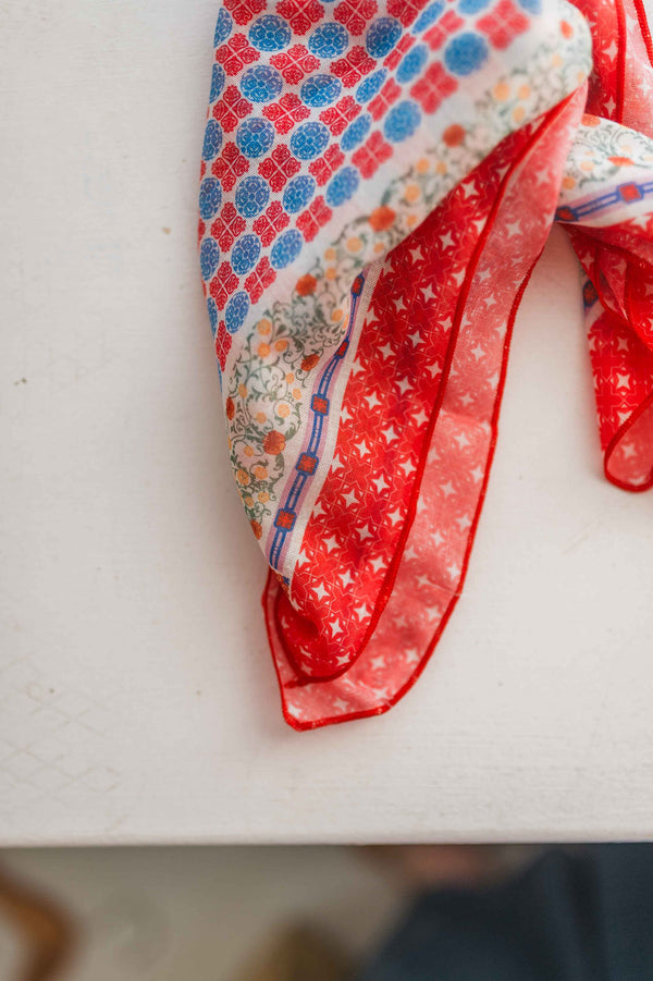red passion bandana | red + blue