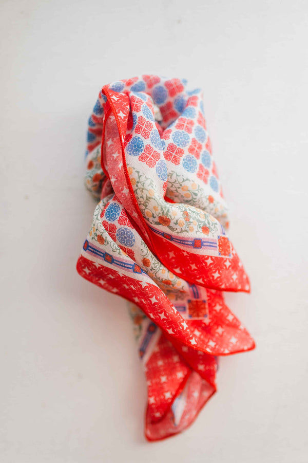 red passion bandana | red + blue