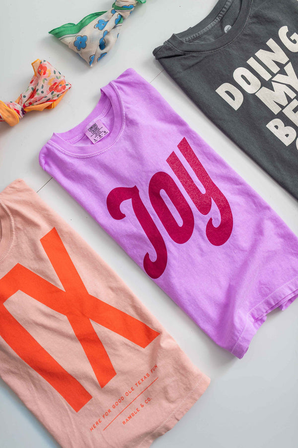 joy | neon violet comfort colors boxy cropped tee