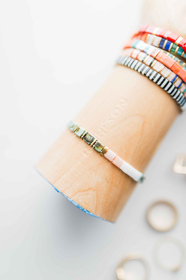 colorful stack bracelet | turquoise + multi