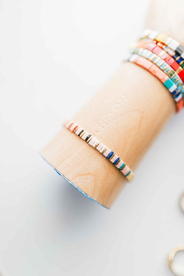 colorful stack bracelet | pink multi