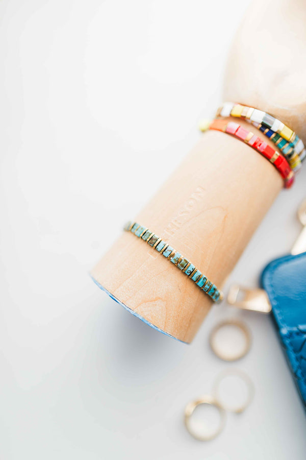 colorful stack bracelet | turquoise