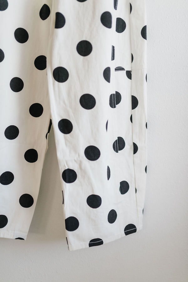 barrel denim pants | polka dot
