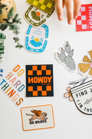 howdy navy + red | sticker