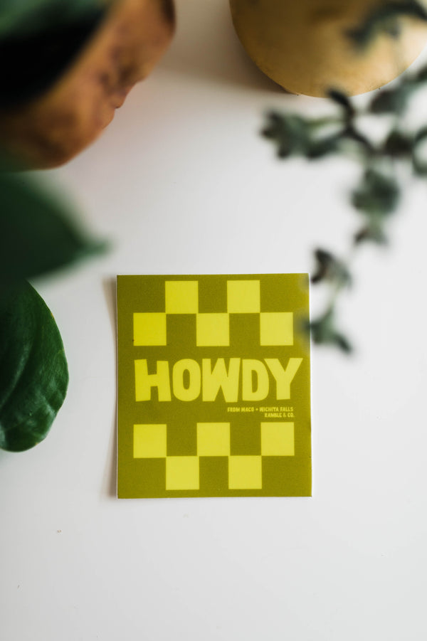 howdy green + yellow | sticker