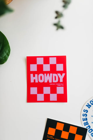 howdy hot pink | sticker