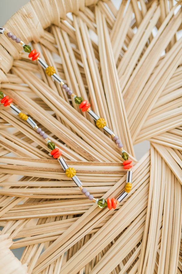 nixie flower beaded necklace