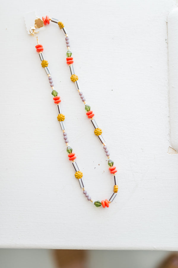nixie flower beaded necklace