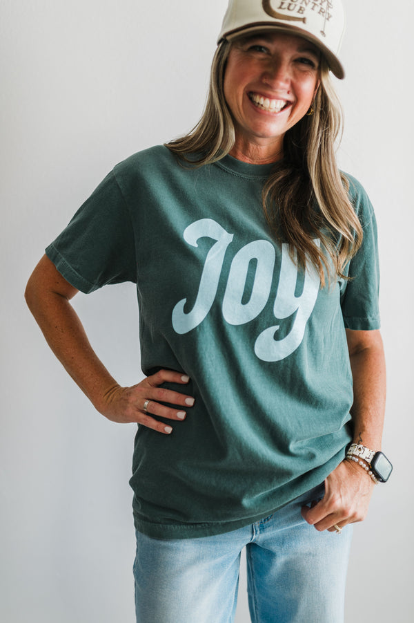 joy | blue spruce comfort colors tee