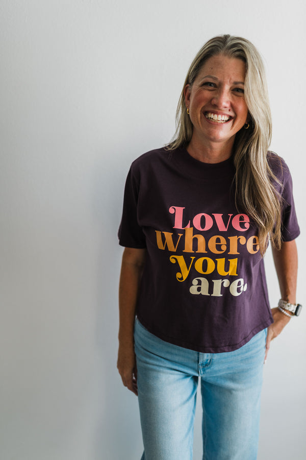 love where you are | plum boxy crop