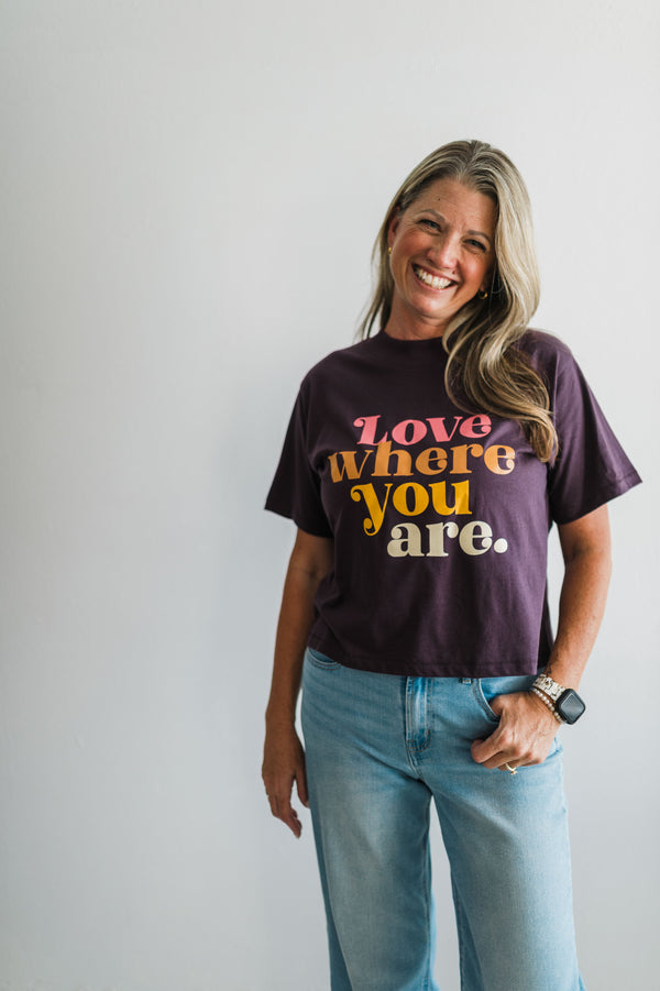 love where you are | plum boxy crop
