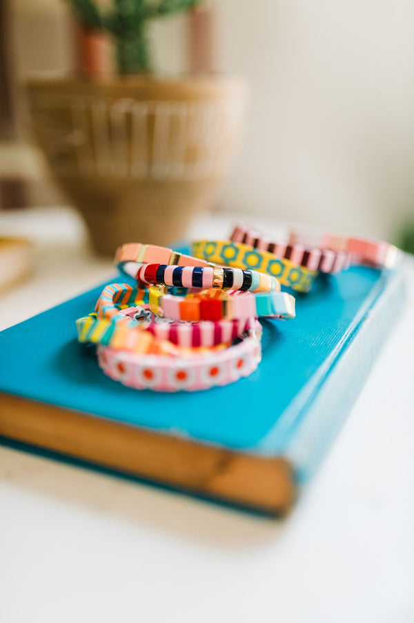 beaded enamel bracelet | calla