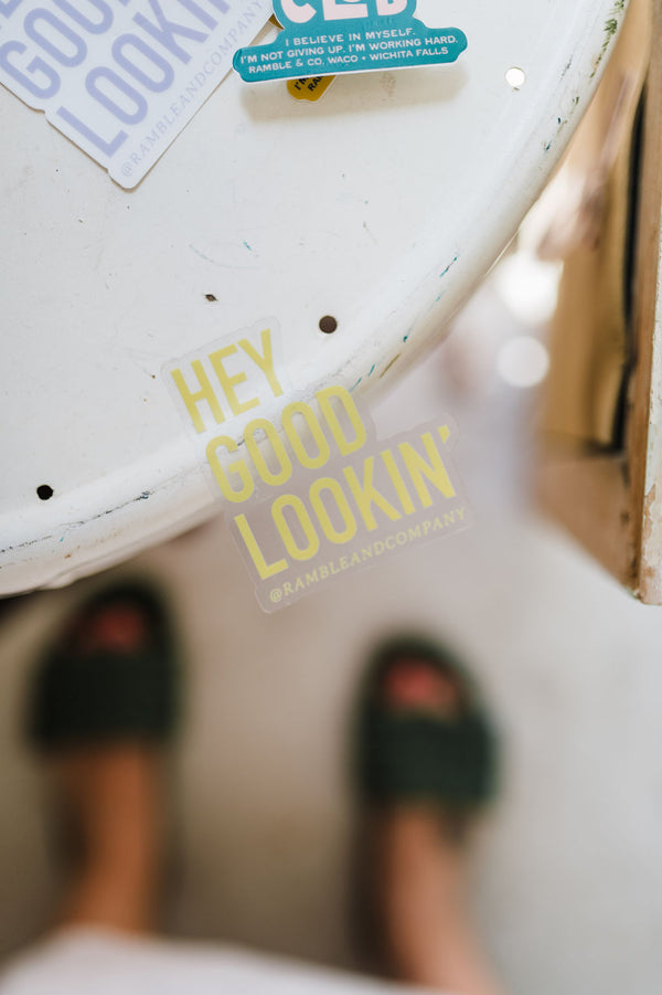 hey good lookin' clear background | sticker