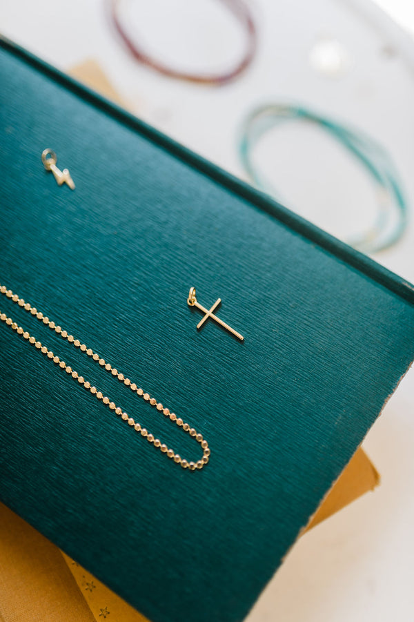 thin cross | 18k gold filled pendant