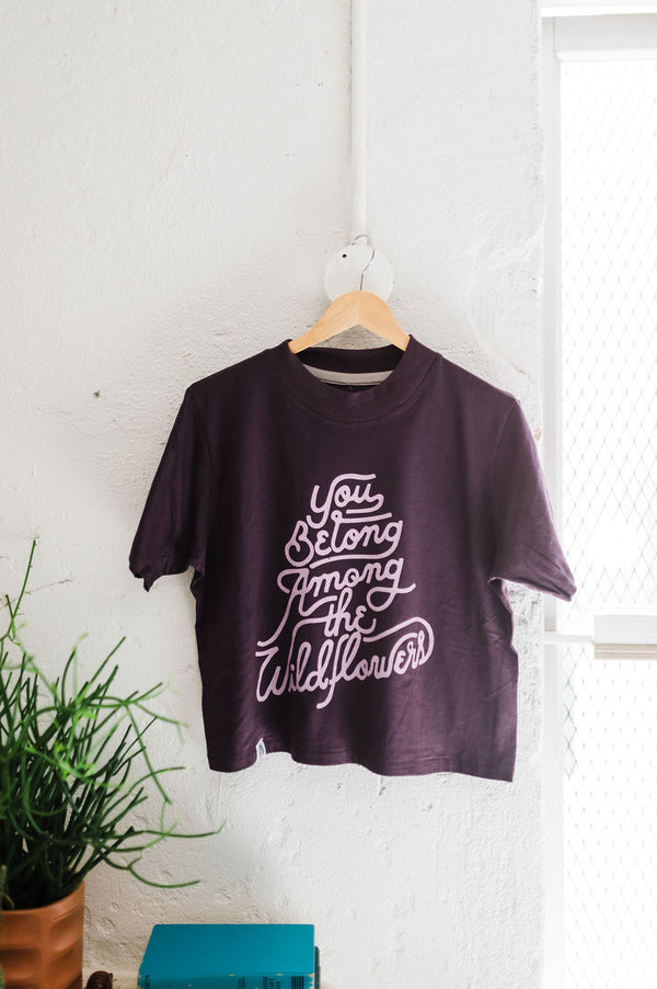 you belong among the wildflowers | plum boxy tee