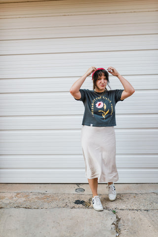 celebrate the little things | charcoal boxy cropped tee