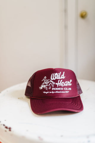 rodeo cowboy maroon + white | retro foam trucker hat