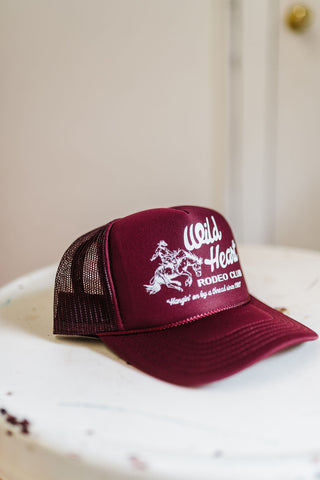 rodeo cowboy maroon + white | retro foam trucker hat