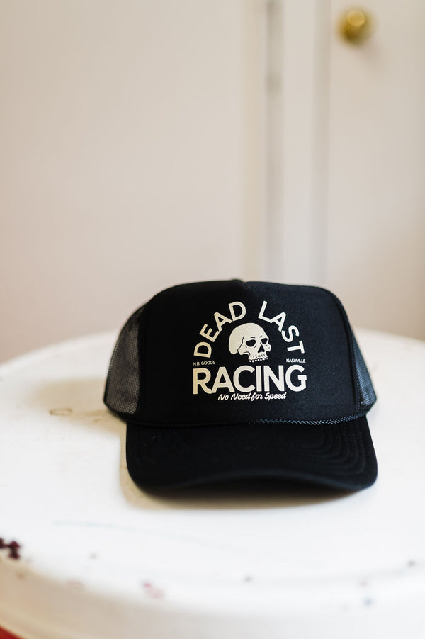 racing skull | retro foam trucker hat