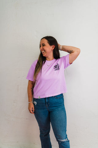 life's beauty | neon violet boxy cropped tee