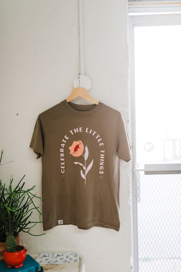 celebrate the little things | faded brown relaxed tee