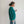 oversized stripe mock neck terry pullover | emerald + navy