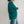 oversized stripe mock neck terry pullover | emerald + navy