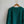oversized stripe mock neck terry pullover | emerald + navy