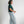soft check barrel pants | blue grey