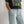 soft check barrel pants | blue grey