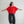 polka dot oversized top | red + white