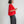 polka dot oversized top | red + white