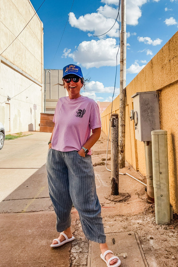 olivia | denim blue high waisted barrel pants