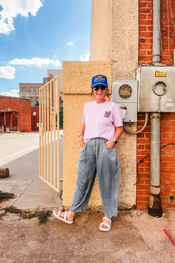 olivia | denim blue high waisted barrel pants