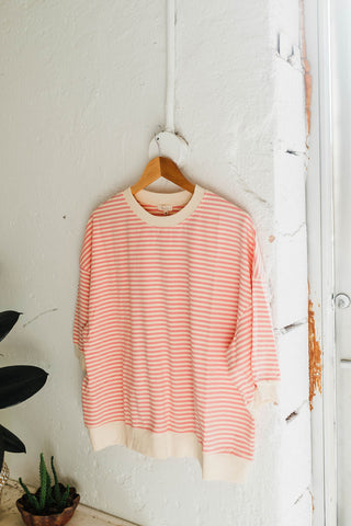 penny loose fit top | pink stripe