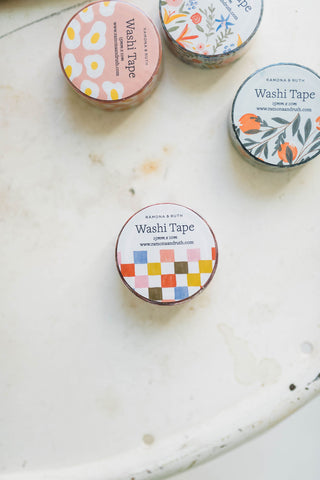 check multi color |  washi tape