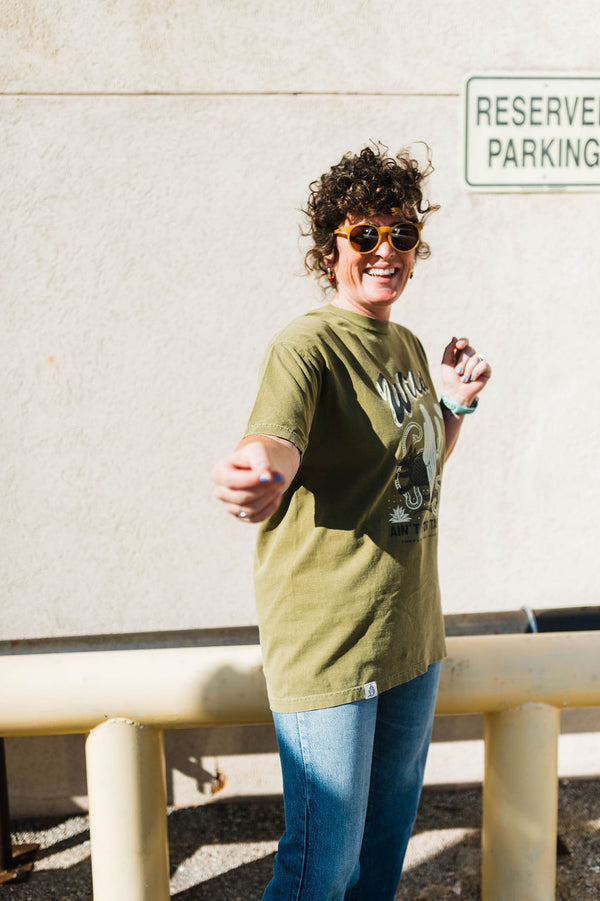 wild ain't for tamin' | faded olive relaxed tee