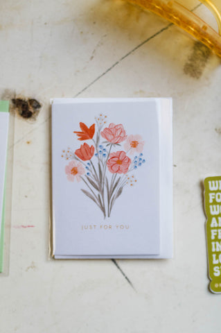 just for you bouquet mini | card