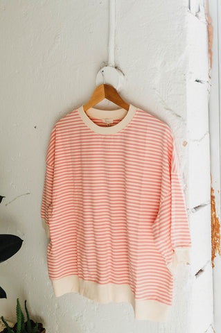 penny loose fit top | pink stripe