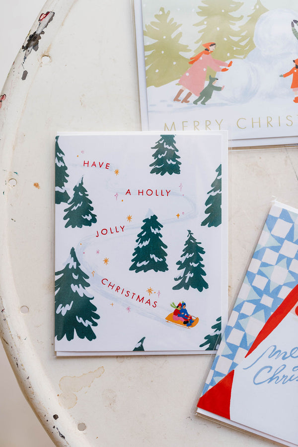 jolly sledding | card