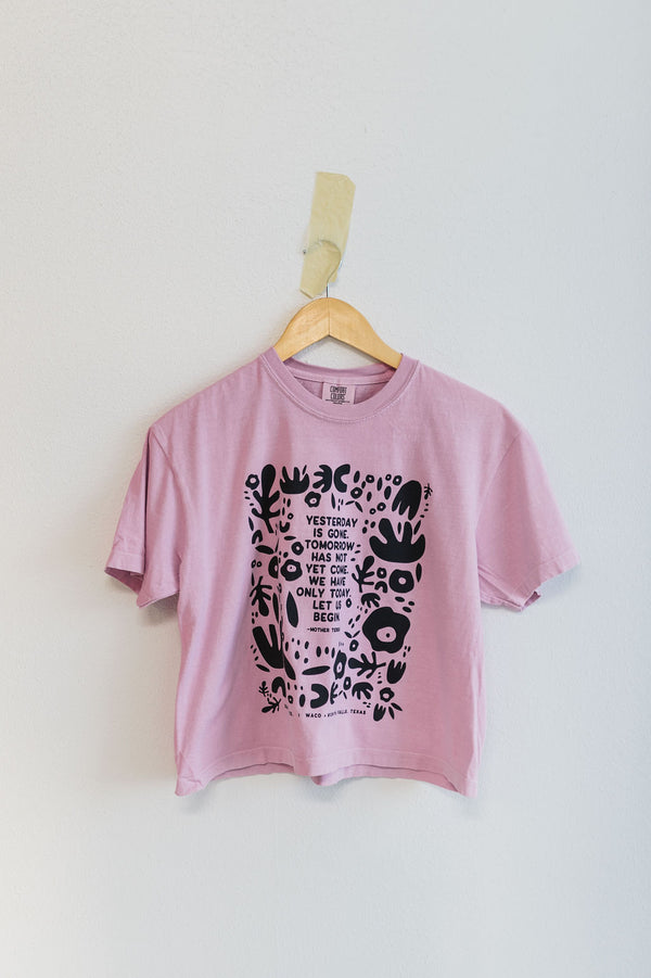 yesterday is gone | rose quartz boxy cropped tee
