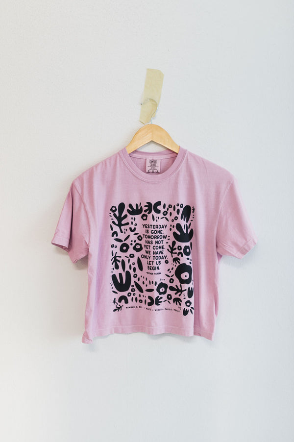 yesterday is gone | rose quartz boxy cropped tee