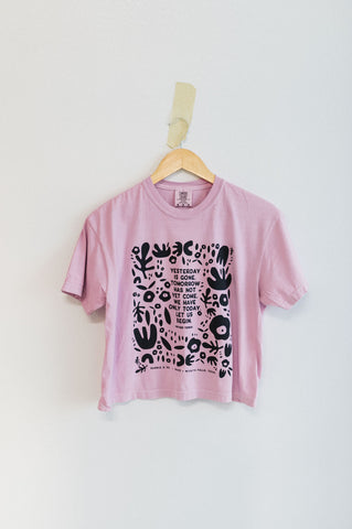 yesterday is gone | rose quartz boxy cropped tee