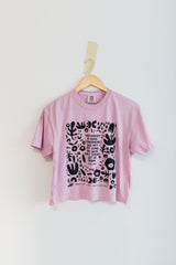 yesterday is gone | rose quartz boxy cropped tee